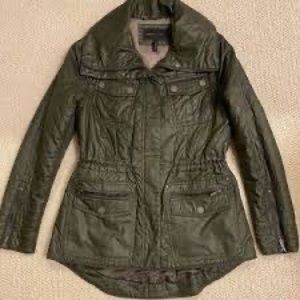 BCBG MaxAzria Olive Green Quilted Kelly Anorak Jacket XS